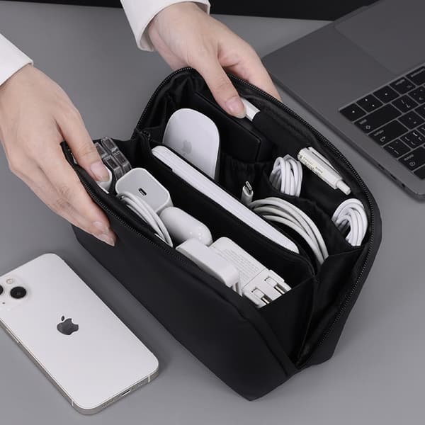 Tech Accessory Organizer Taske til kabler, mus, høretelefoner Black Black