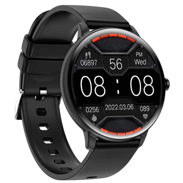 Smartwatch med EKG, pulsmåler, blodtryksmåler, søvntracker og skridttæller Black Black