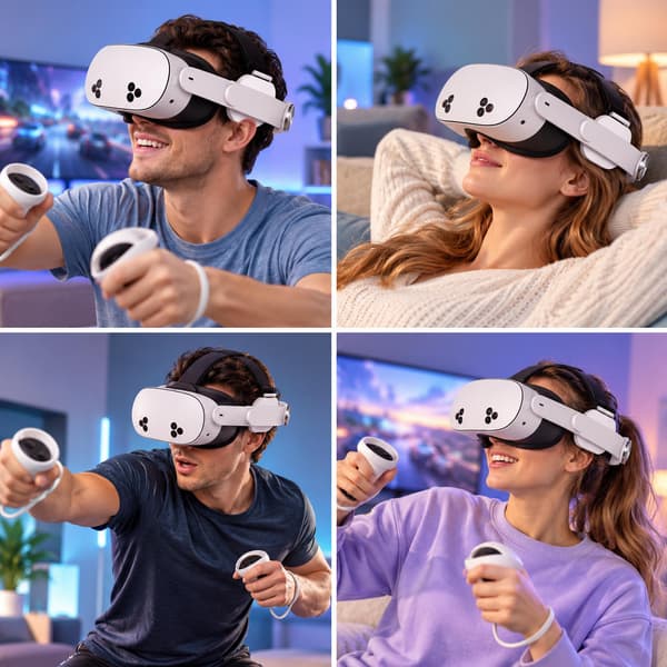 Justerbar Huvudrem för Meta Quest 3S White White