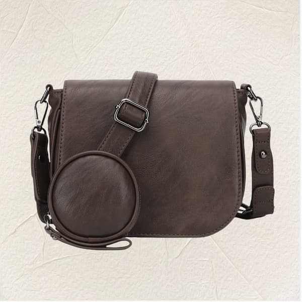 Chic PU Læder Crossbody Taske til Kvinder coffee coffee