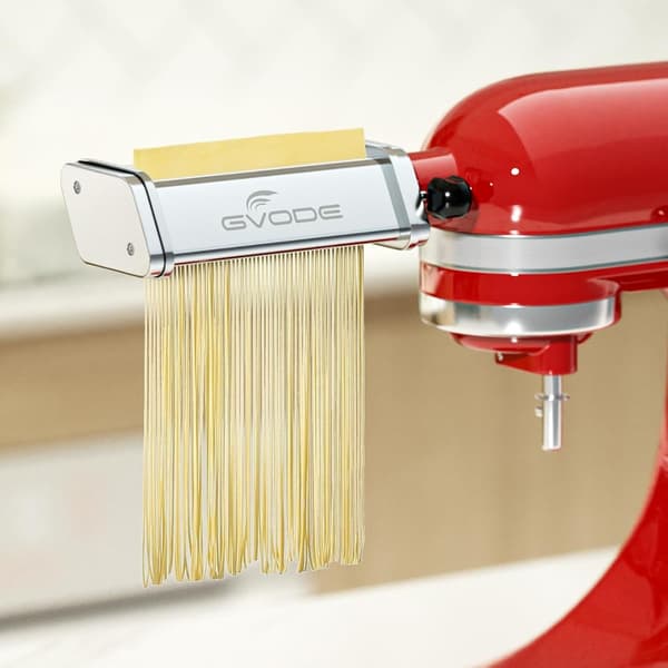 Pastarulle- og skæretilbehør kompatibelt med KitchenAid, 3 dele i rustfrit stål til plader, fine og grove nudler