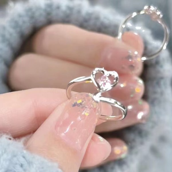 Rhinestone Ring Hjärta Flerfärgad