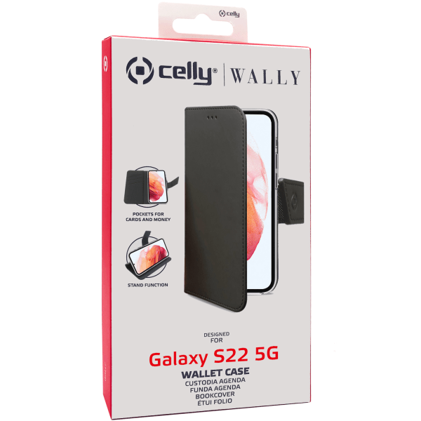 Celly Wallet Case Galaxy S22 Svart