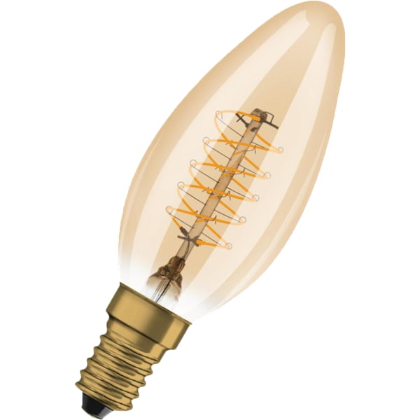 1906 LED cd gold sp fil ul th 3,4W/822 (25W) E14 dim