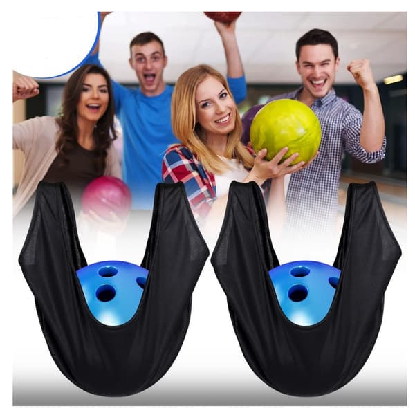 Rensepose til bowlingbold - polyester mikrofiber til polering og rengøring udendørs, 53cm x 22cm, sort