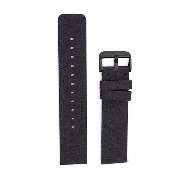 Svart klockarmband i canvas med svart spänne 20 mm