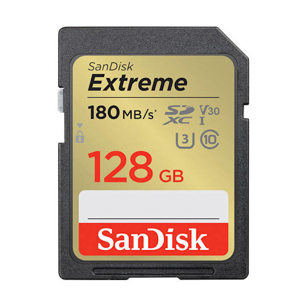 Minneskort SANDISK EXTREME SDXC 128 GB 180/90 MB/s UHS-I U3 (SDSDXVA-128G-GNCIN)