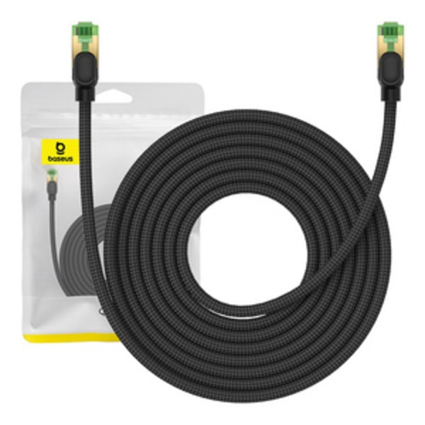 Flettet netværkskabel kat.8 Baseus Ethernet RJ45, 40Gbps, 8m (sort)