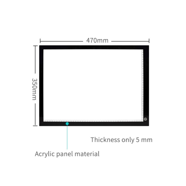 INF LED-ljusbord ritplatta med skala A3