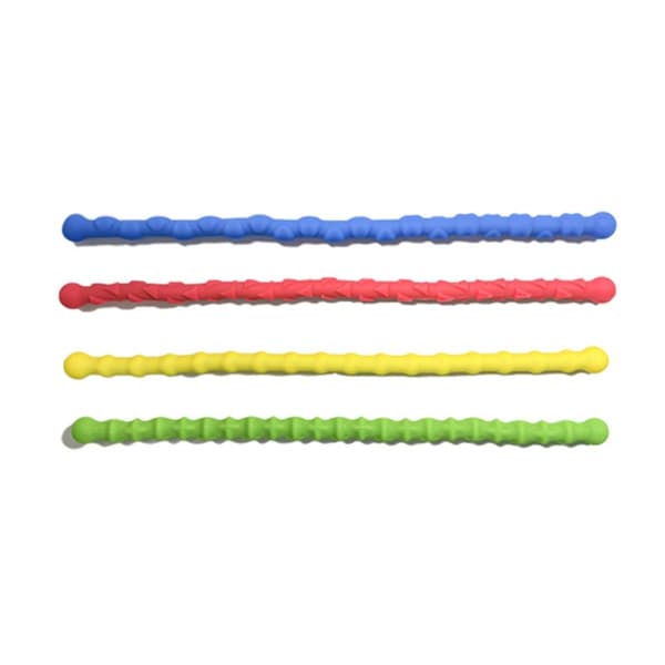 Sensorisk stresslindrande pinne 4-pack – mjuk silikon vridbar fidget för kontor, studier och resor, texturerad yta, bärbar 25cm längd 1.3cm bredd