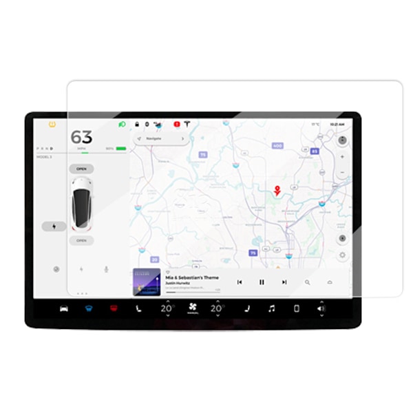 Tesla skärmskydd, 0,33 mm härdat glas L