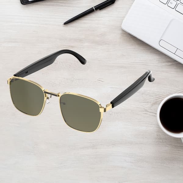 Smarte Bluetooth-briller HY-1003: Lyd og billede i ét Gold Gold