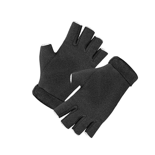 Fleecefodrade halvfingerhandskar Black Black