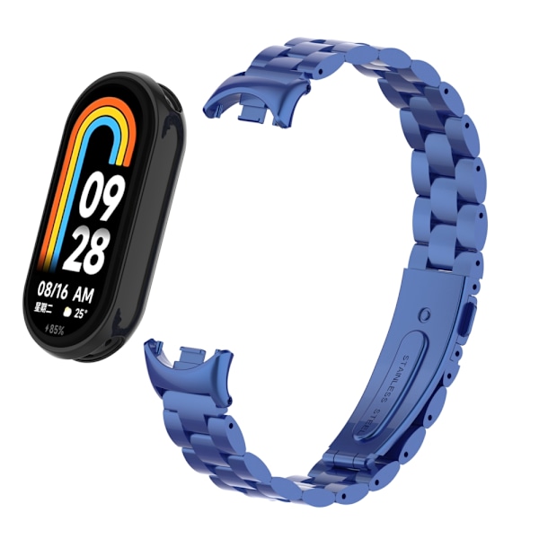 Stilfullt armband i rostfritt stål för Xiaomi Mi Band 9 Blå