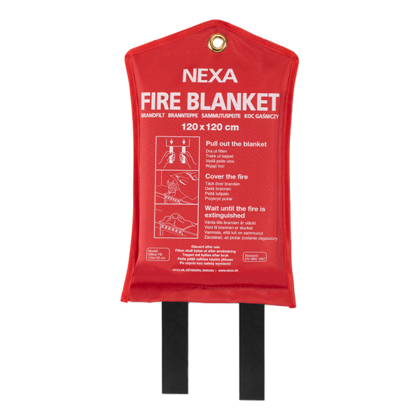 FBS-120: silicone-coated fire blanket, 120x120 cm, complies