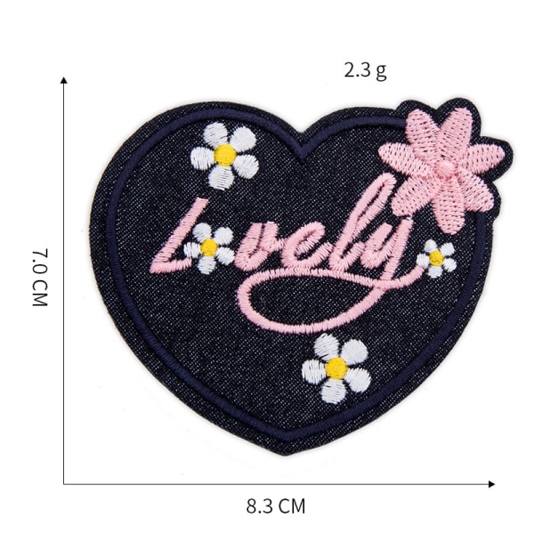 Broderad patch 6-delad set