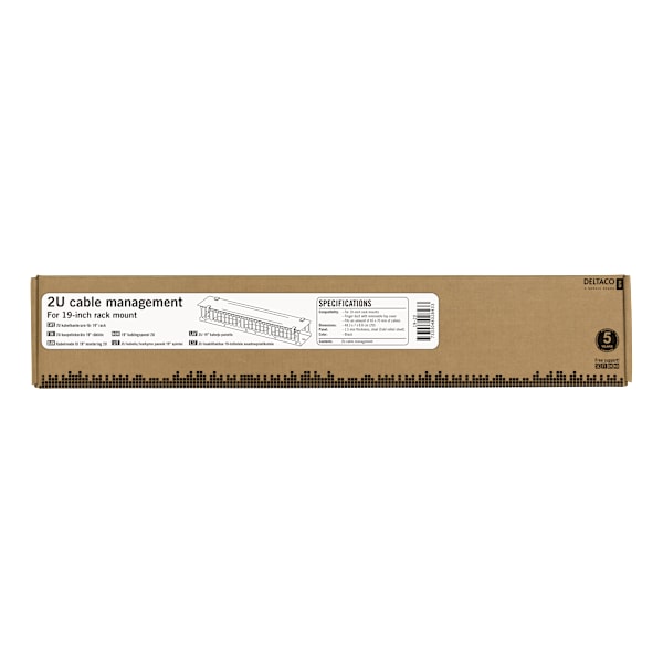 19" cable management, finger duct feedthrough, 2U