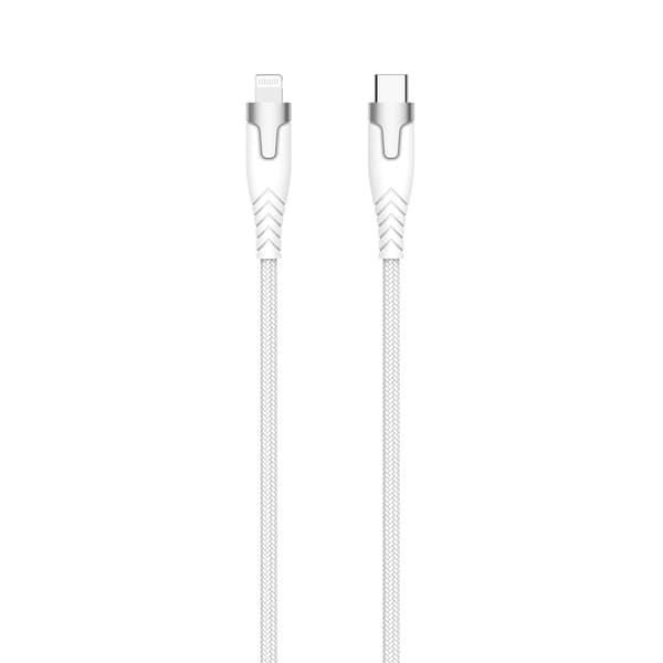 Kevlar-kabel Pro Usb-C Til Lightning Metalhus Hvid 1,5m