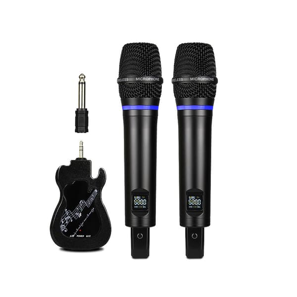2-pack Trådlös Mikrofon Bluetooth Reverb Black Black