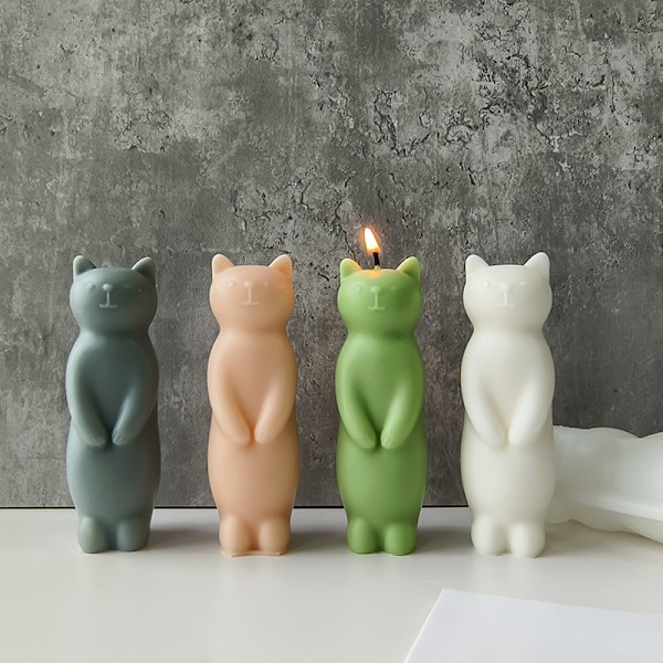 Silikonform för gipsfigurer, söt katt