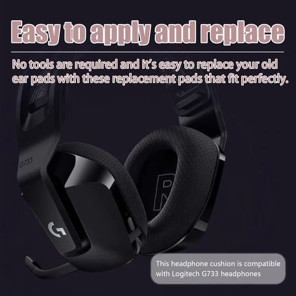Korvatyynyt Logitech G733:lle 1 pari Black Black