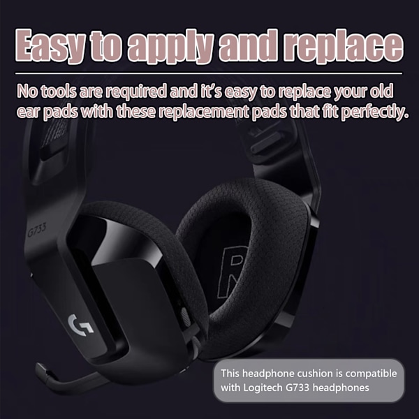 Ørepuder til Logitech G733 1 par Black Black