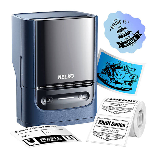 Nelko PM220 termisk etikettskrivare (blå)