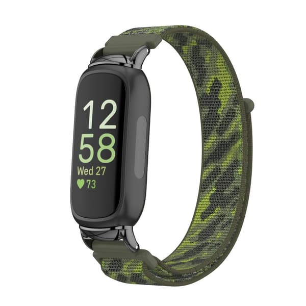 Nylon Loop Hook and Loop Rem Kompatibel med Fitbit Inspire 3 - Fås i Flere Farver Green Green