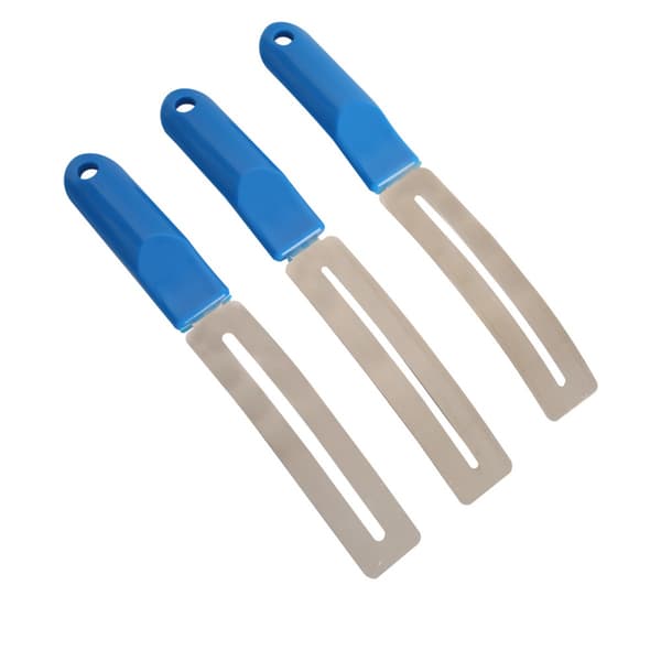 Fretpoleringskilar för gitarr - precis bandpolering och skydd vid underhåll, rostfritt stål, ergonomiskt grepp, blå 3-pack