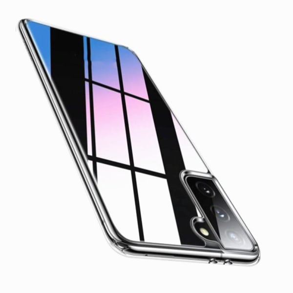 Samsung Galaxy S21 Plus etui i hærdet glas med metalramme
