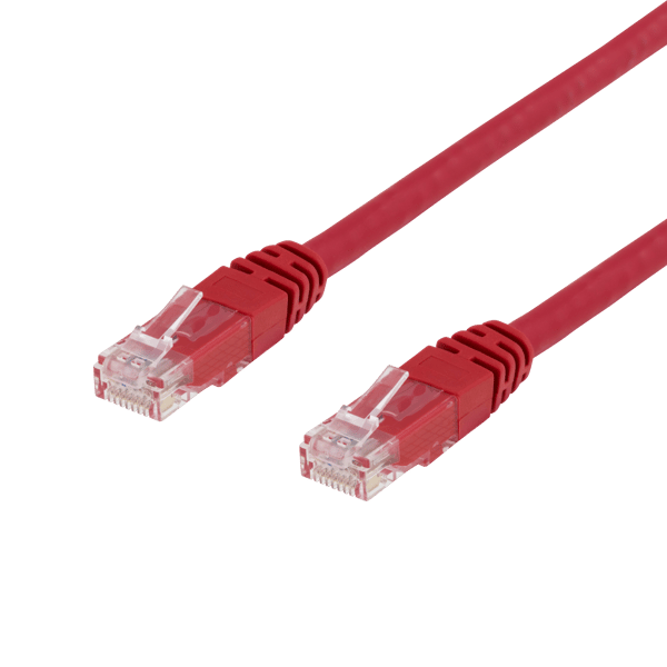 U/UTP Cat6 patch cable, crossover, 0.5m, red