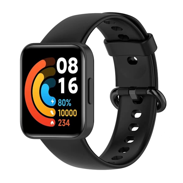 Stilfuld TPU-rem til Xiaomi Redmi Watch 2 Sort