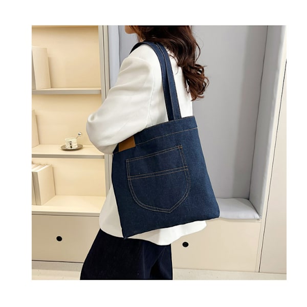 Snygg Denim Canvas Väska - Perfekt för Vardagsbruk