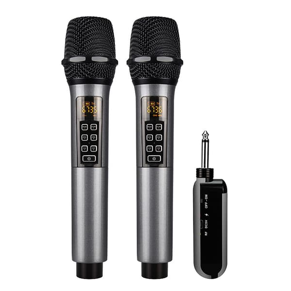Trådlös mikrofon i 2-pack / Bluetooth Reverb med Android-portkabel Black Black