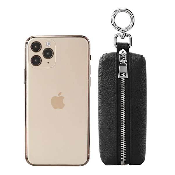 Läder midja nyckelhållare - Business Key Organizer med stor kapacitet Svart