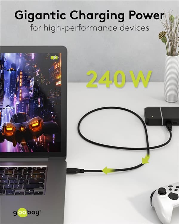 USB-C™-kabel, USB4™, 1,5 m, sort