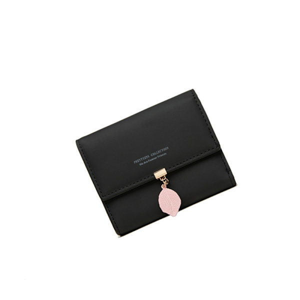Tri-fold tegnebog Letvægts studerende tegnebog Black Black