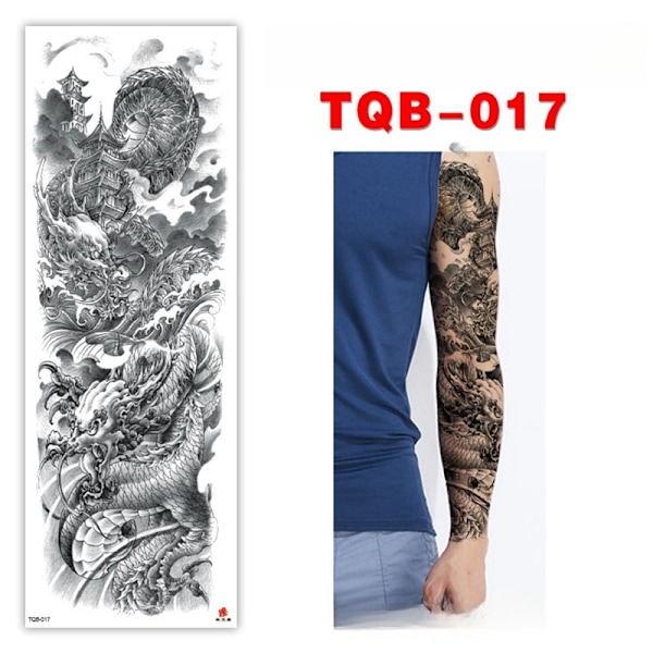 Tillfällig tatueringsdekal för hela armen 8