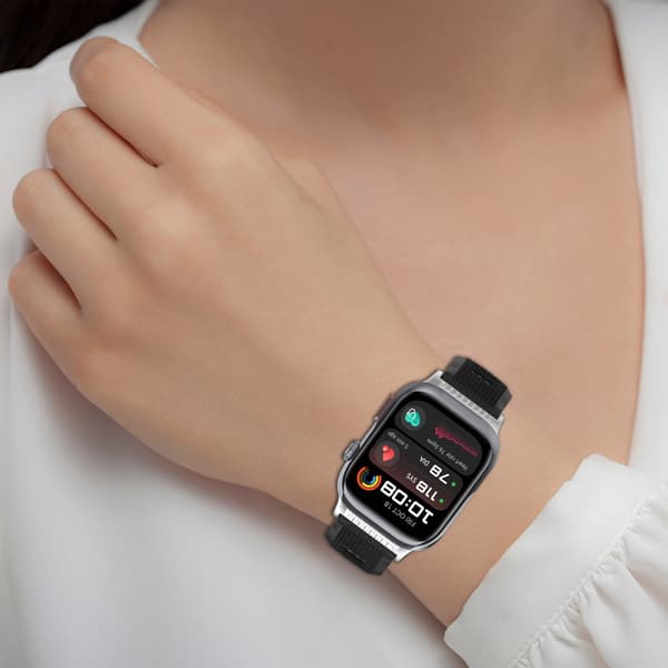 Stilfuld silikonerem til Huawei Watch D2 Black+Grey Black+Grey