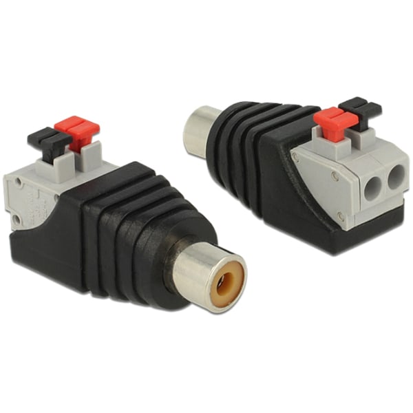 Adapter RCA female > Terminal Block with push button 2 pin