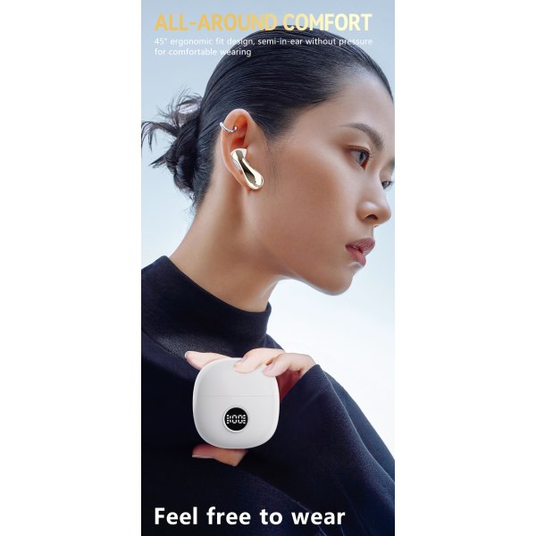 Trådløse øretelefoner Bluetooth 5.3 støjreduktion Lyserød