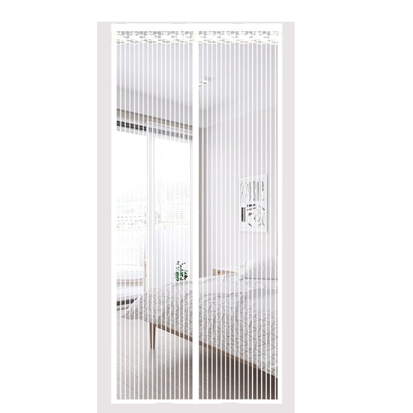 Magnetisk skærmdør med 9 par magneter, hvid, 100 cm x 200 cm