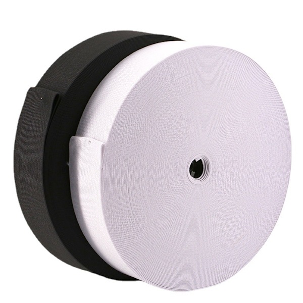 Förtjockat resårband, svart+vit (3 meter vardera) XL