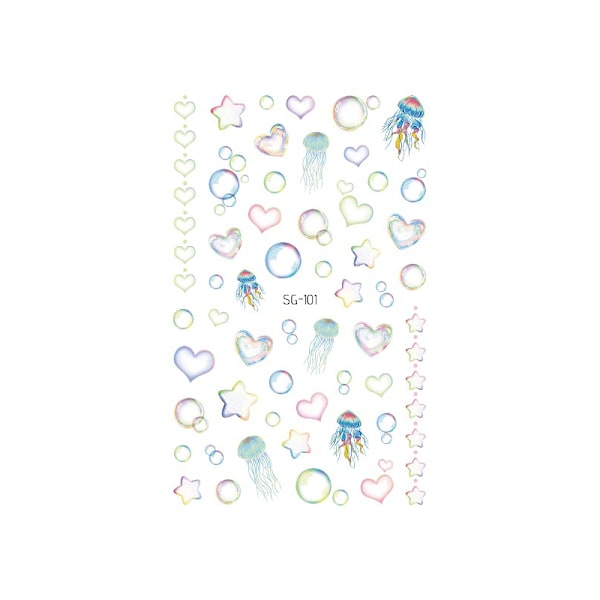 Glitter Nail Art Stickers - 6-pack model 1