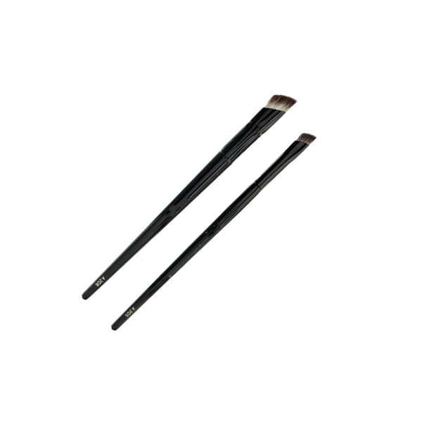 Mini Makeup Iron Brushes Set (Large + Small) – Dual Flat Concealer & Highlighting Brushes for Precise Under-Eye, Tear Trough and Mid-Face Brightening