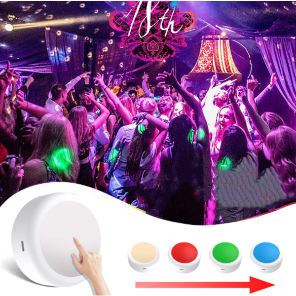 Uppladdningsbara LED-spots 13 RGB färger 3-pack Vit