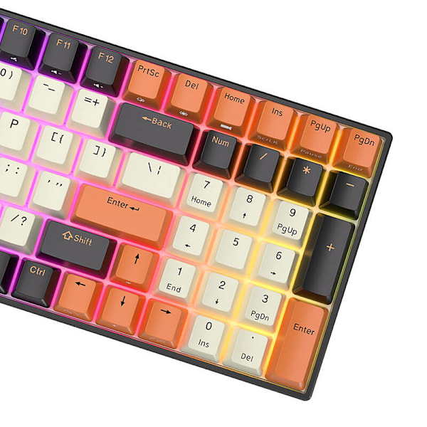 Mekanisk tastatur Royal Kludge RK100 RGB, brun switch (sort-orange)