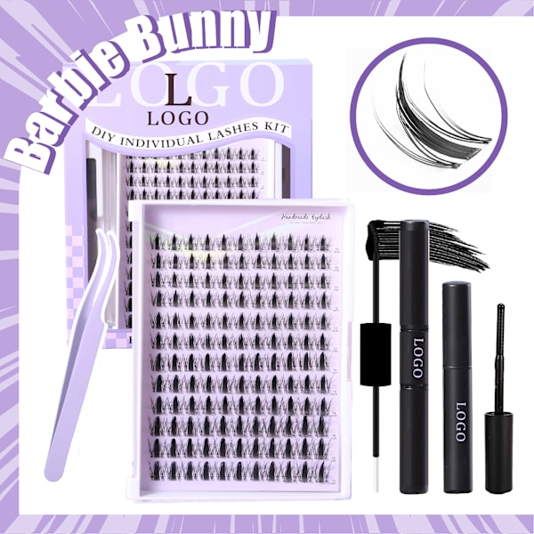 Voluminous Segmental False Eyelashes, Natural Thic