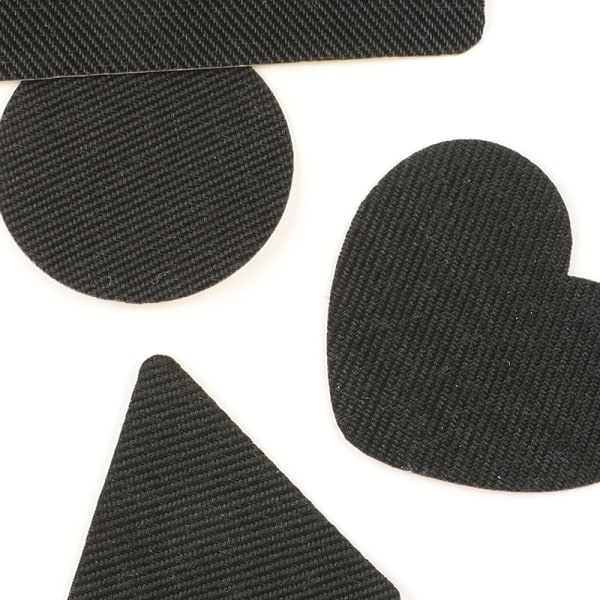 10 delar hjärtformade självhäftande jeanlappar för byxor Kläder Svart