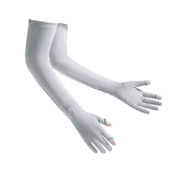 UV-beskyttende ærmer – solbeskyttelse og køling til udendørs brug, ice-silk nylon+elastan, touchscreen-kompatible, skridsikre, tynd pasform Grey Grey